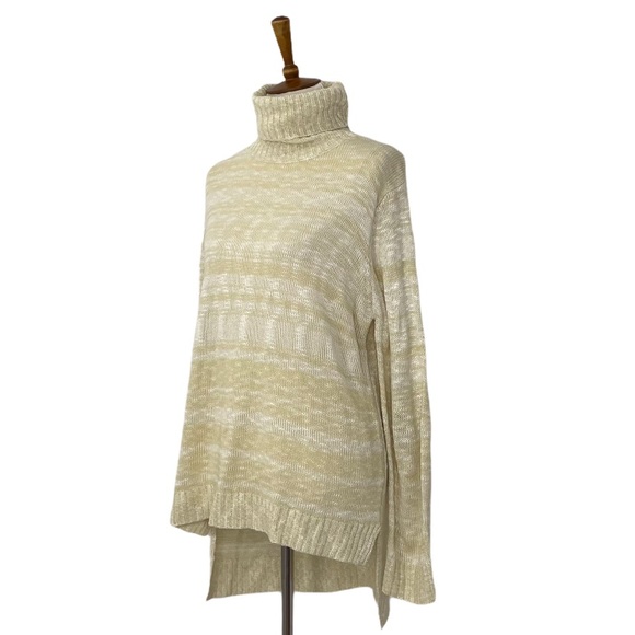 She + Sky Tunic Turtleneck Sweater Cream & White L - Picture 3 of 8